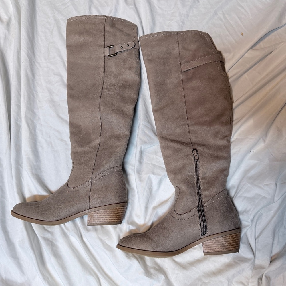 Maurices Taupe Over the Knee Boots